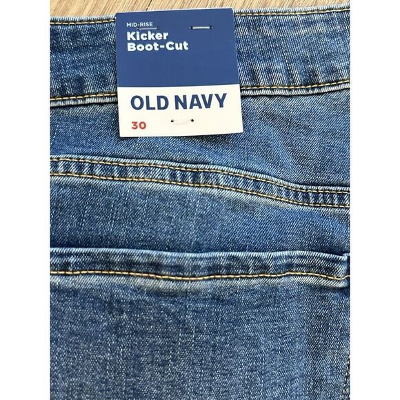 Old Navy Womens Plus Size 30 Mid-Rise Kicker Bootcut Denim Blue Jeans NWT! A6439 - Picture 8 of 8
